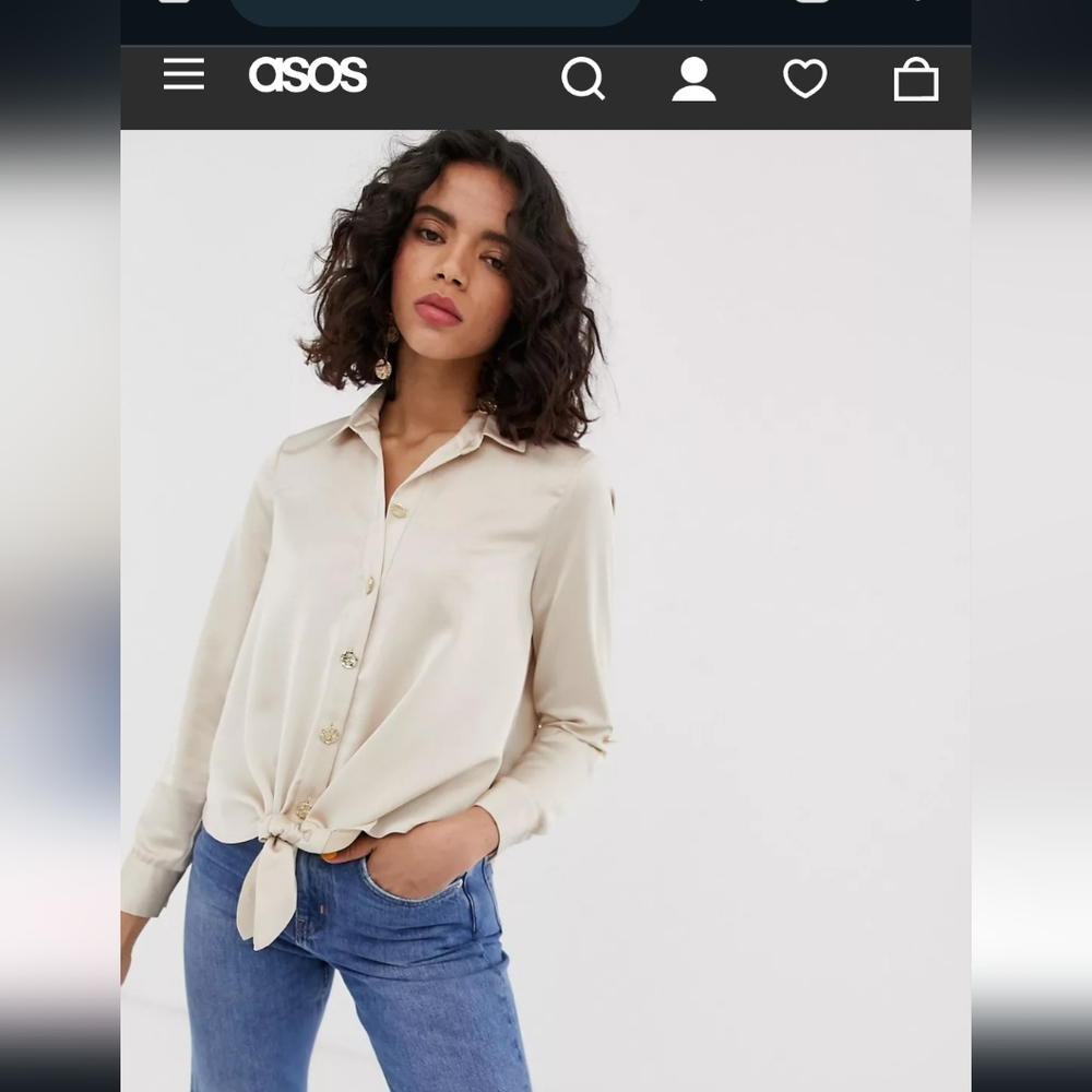 River Island satin tie front blouse size 12